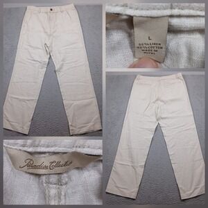 Paradise Collection Men's Linen Cotton Pants Size‎ L Beige Casual Lightweight